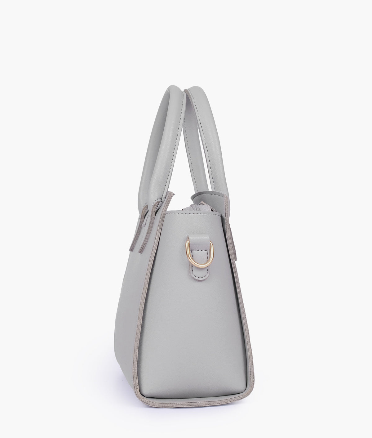Grey color top-handle mini handbag