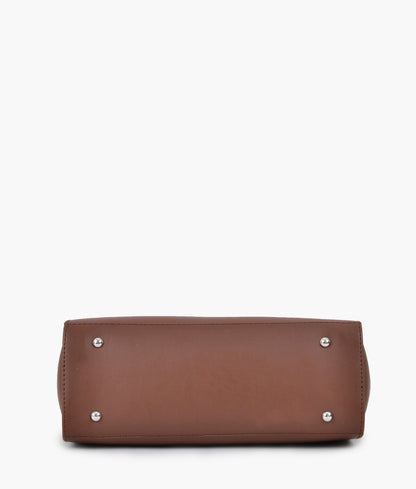 Horse brown color classic top-handle bag