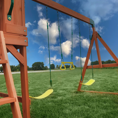 Atlantis Wooden Swing Set with Slide and Play Deck