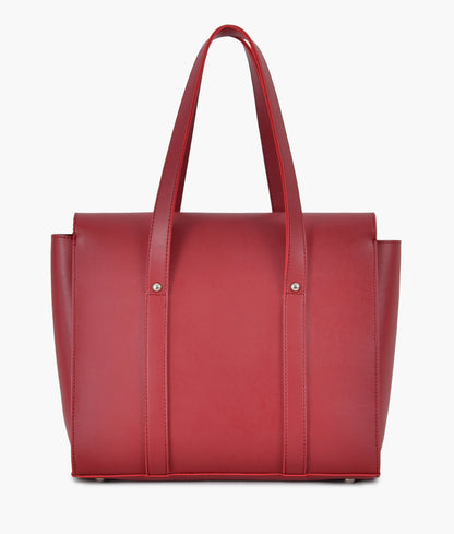 Red color carry-all satchel bag