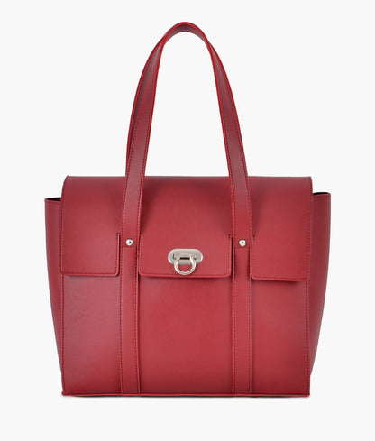 Red color carry-all satchel bag