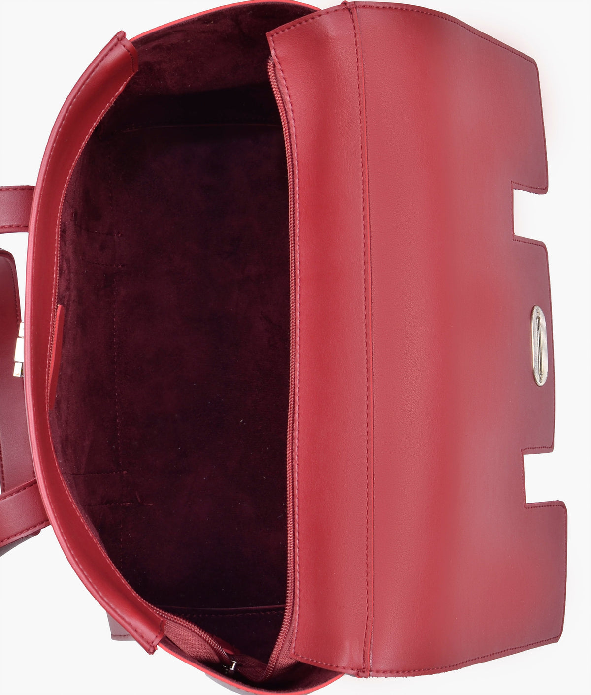 Red color carry-all satchel bag