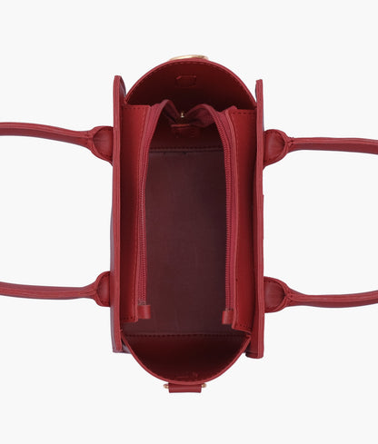Red color  top-handle mini handbag