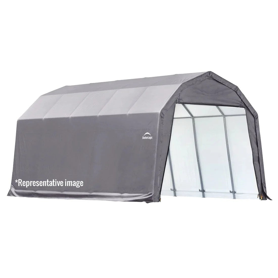 ShelterCoat Custom Round Wind and Snow Rated Shelter, 12 ft. x 20 ft. x 8 ft. Standard PE 9 oz. Grays