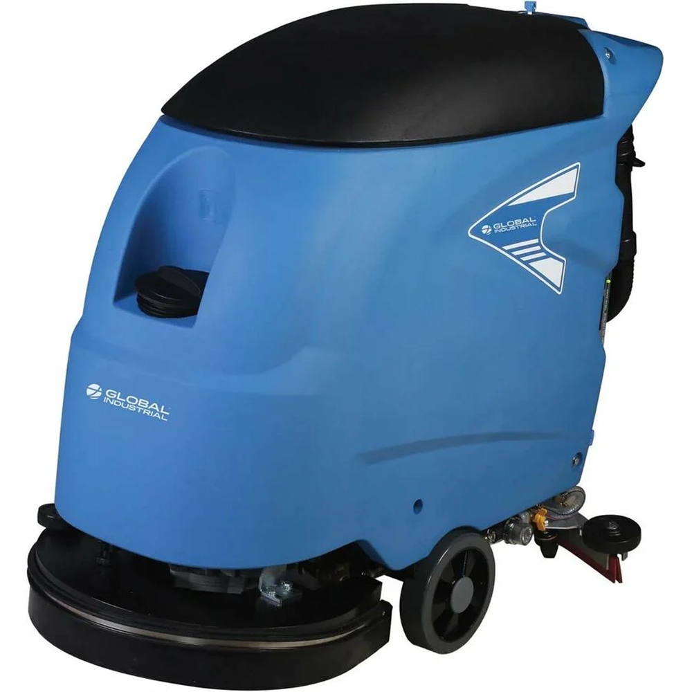 Global Industrial 18-Inch Electric Walk-Behind Auto Floor Scrubber with 12 Gallon Solution Tank