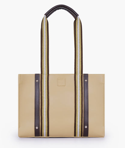 Beige long strap  handbag
