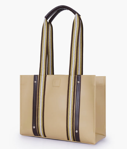 Beige long strap  handbag