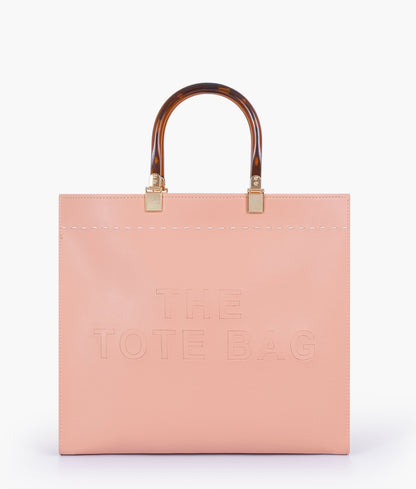 Peach signature tote handbag