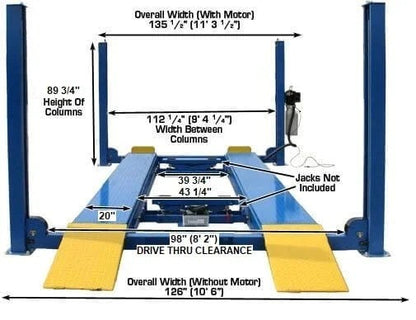 Atlas 412 12,000 lbs Commercial 4 Post Lift